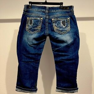 Buckle Daytrip Capris, Low Rise, Blue Jean, Size 30